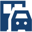 icon car and a tollbooth