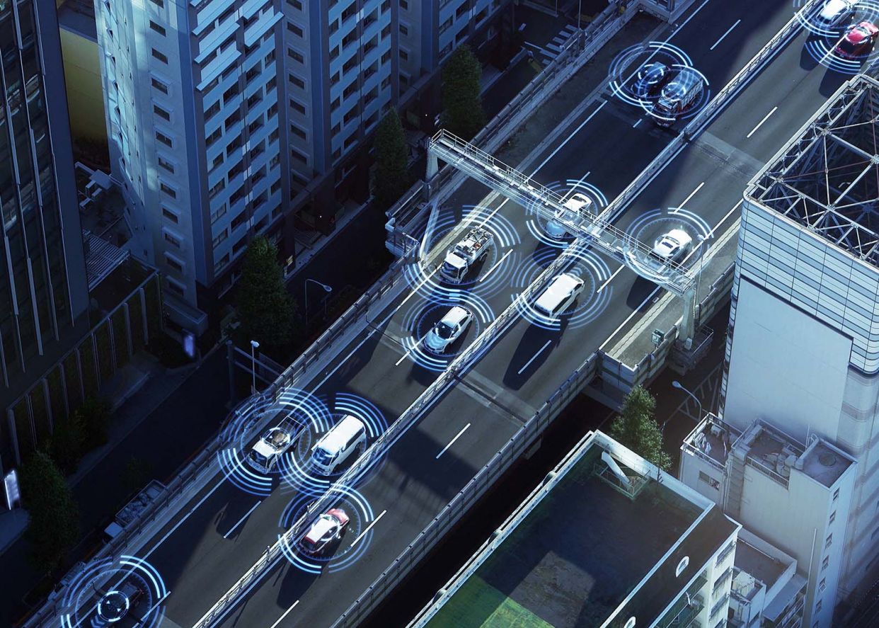 cars on a highway