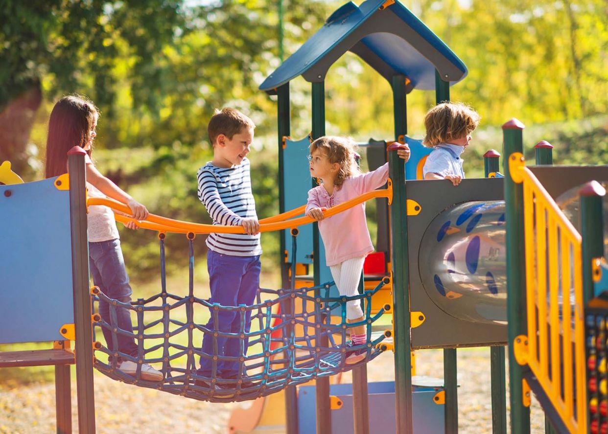 kids playing in a park playground