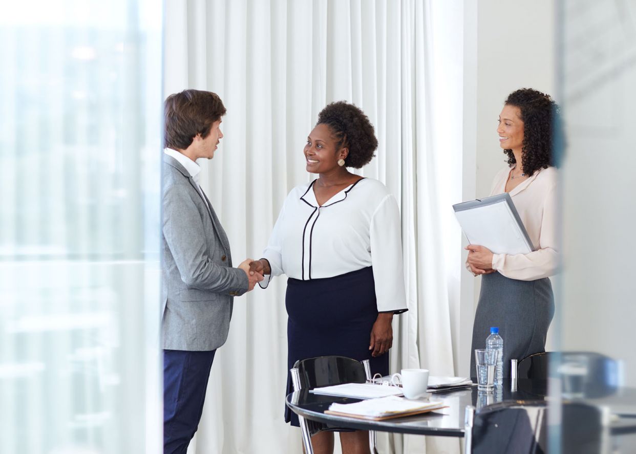 business partners agreeing to plan
