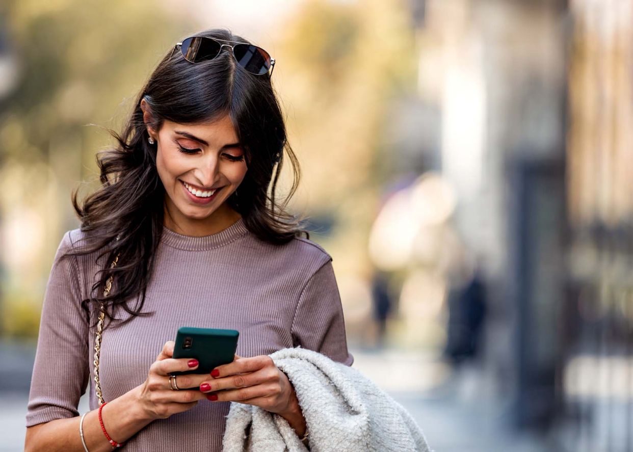lady planning a vacation using a travel app portal