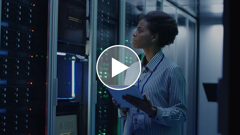 Video preview with play icon for Powering the possible with Services and Utilities
