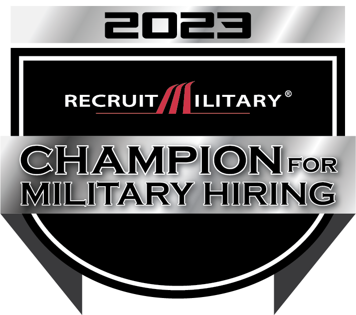 badge for the 2023 champion for military hiring