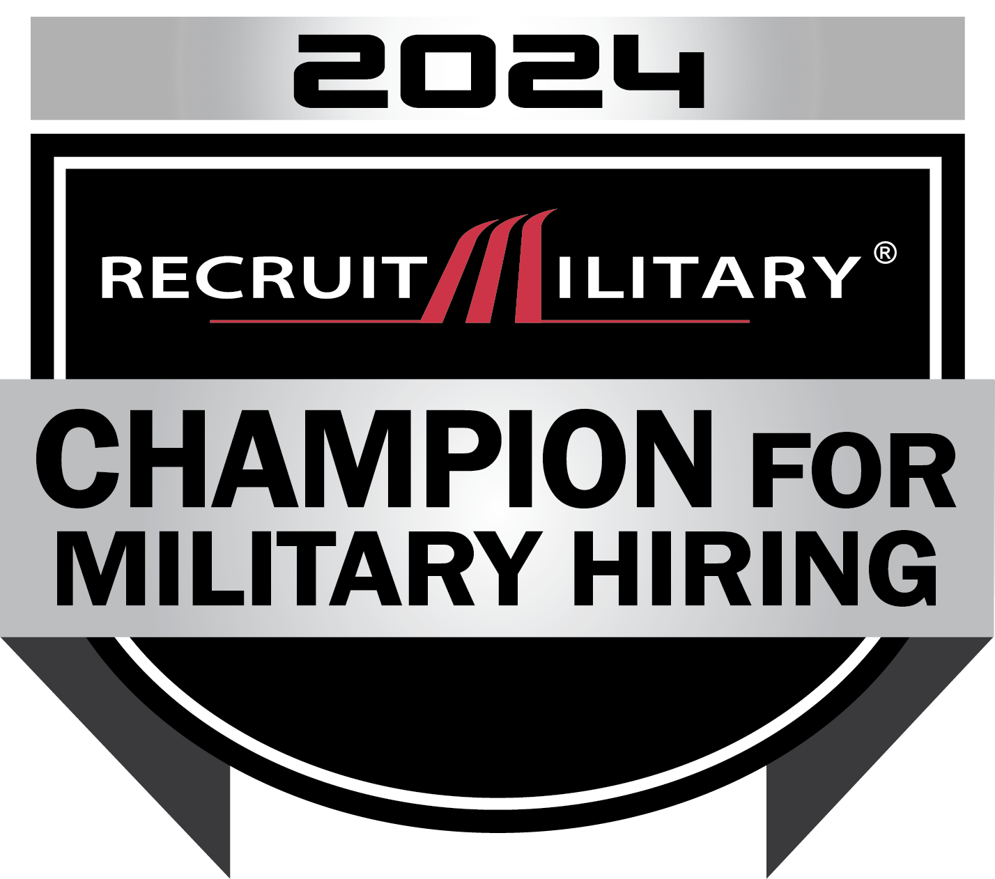 badge for the 2023 champion for military hiring