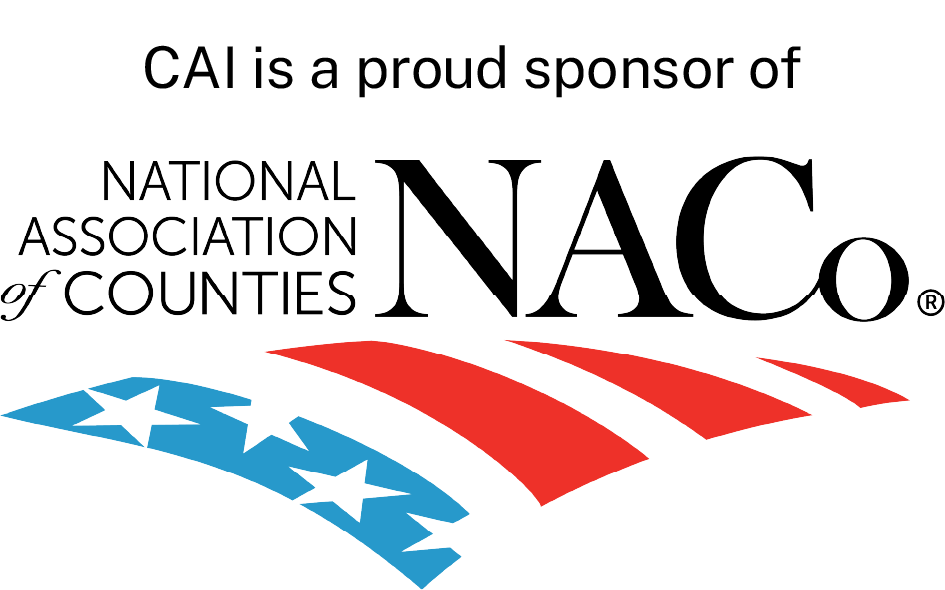 NACo logo with "CAI is a proud sponsor" above
