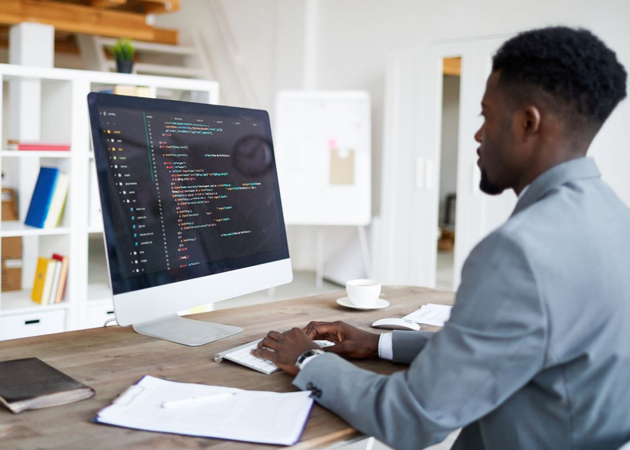 Programmer working ServiceNow application development
